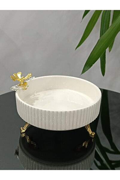 PARILTI HOME COLLECTİON Πορσελάνινο πιάτο με φιγούρες πεταλούδας και μαργαρίτ...