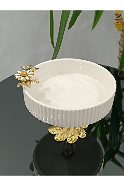 PARILTI HOME COLLECTİON Πορσελάνινο πιάτο με φιγούρες πεταλούδας και μαργαρίτ...