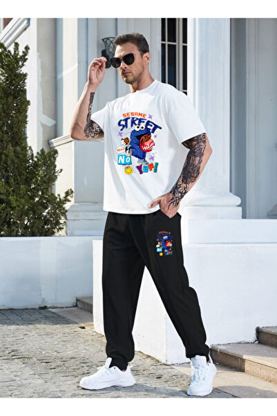 Joetsu Street Printed T-shirt - Jogger T-shirt με λαιμόκοψη ποδηλάτου και σετ...