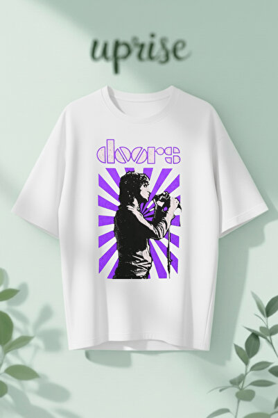 Vordevia Μπλουζάκι The Doors από βαμβάκι με στάμπα, σε oversized γραμμή