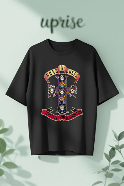 Vordevia Μπλουζάκι Guns N Roses με στάμπα από βαμβάκι σε μεγάλο μέγεθος