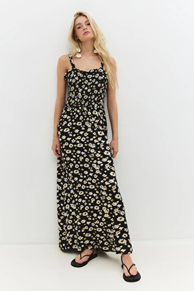 No Matter What Patterned Strappy Long Dress
