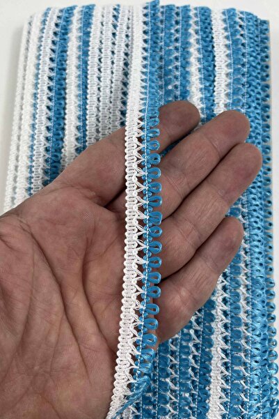 Hobigram Turquoise White Exia Decorative Ribbon – Handcrafted Ornamental Ribb...