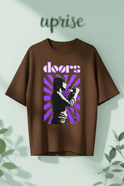 Vordevia Μπλουζάκι The Doors από βαμβάκι με στάμπα, σε oversized γραμμή