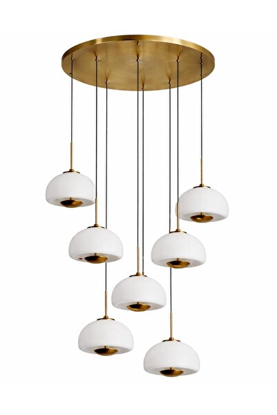 ecodesignline Elara Eskitme Cam Sarkıt Avize Modern Tasarım Opal Cam Salon Ho...