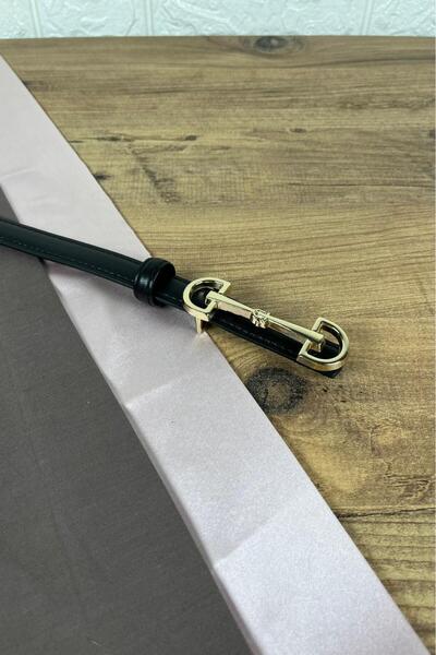 Paşala Leather Γυναικεία ζώνη από γνήσιο δέρμα, μαύρη με χρυσή πόρπη σε σχήμα...