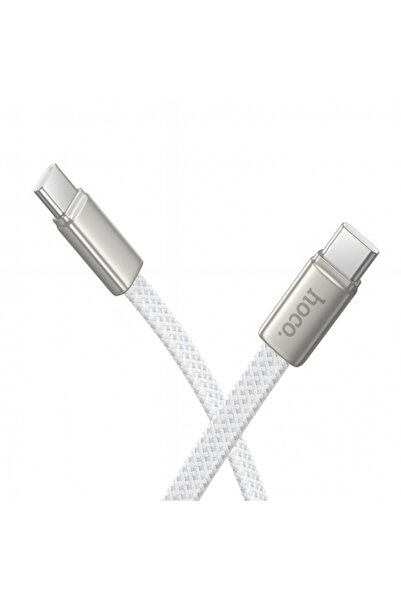 Hoco USB-C - USB-C X125 Καλώδιο Δεδομένων και Φόρτισης, 60W, 1μ, Λευκό