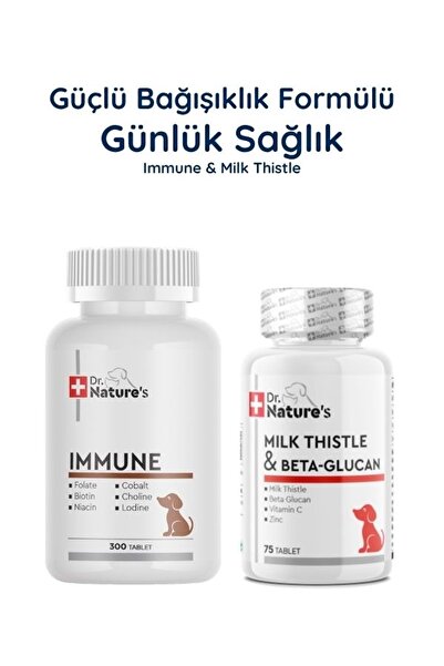 Dr. Nature's Köpek Immune Multivitamin 300 Tablet + Milk Thistle Seti – Bağış...
