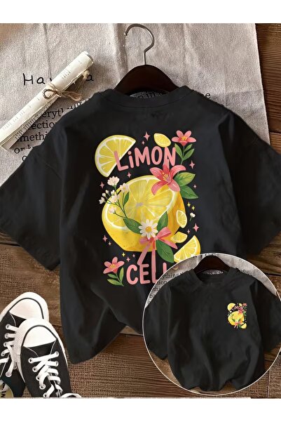AEMİ Μπλουζάκι Unisex Lemon Cello με στάμπα Oversize Crew Neck