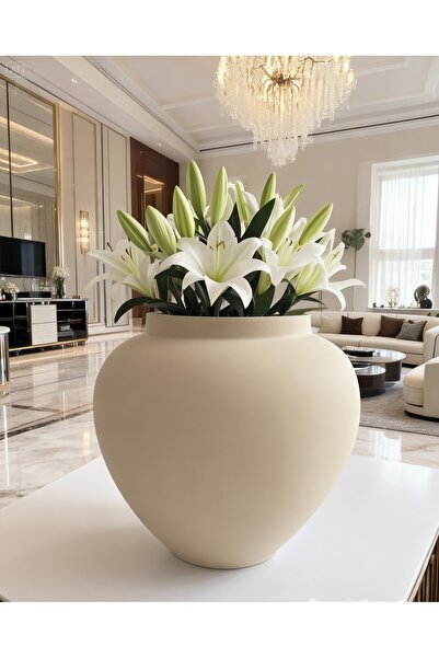 Lui Tasarım Nordic Style Decorative Large Size Modern Stylish Ceramic Beige C...