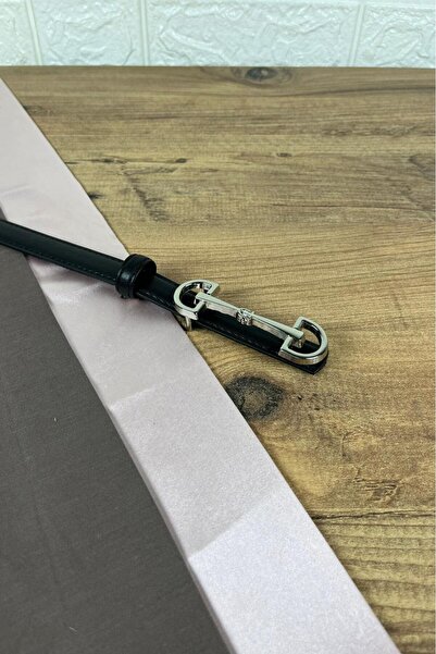 Paşala Leather Γυναικεία ζώνη από γνήσιο δέρμα, μαύρη με ασημί αγκράφα, πλάτο...