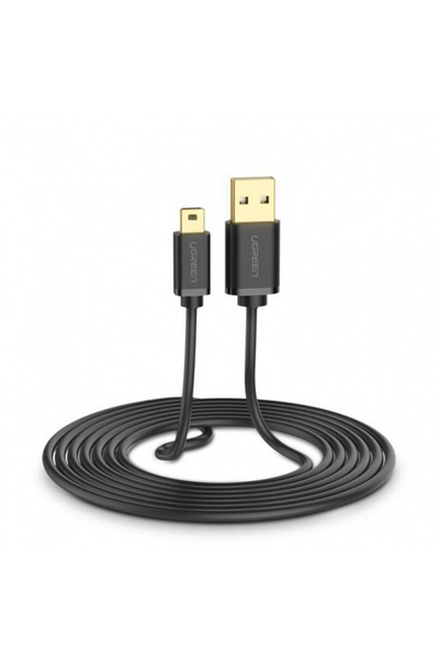 Ugreen Καλώδιο Δεδομένων και Φόρτισης USB-A σε miniUSB US132, 18W, 1μ, Μαύρο