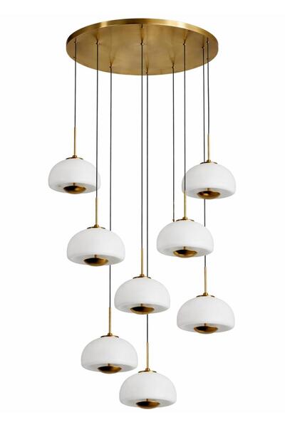 ecodesignline Elara Eskitme Cam Sarkıt Avize Modern Tasarım Opal Cam Salon Ho...
