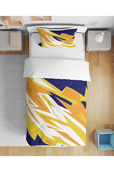 Home Πολύχρωμο κίτρινο ναυτικό μπλε με μοτίβο 3D ψηφιακής εκτύπωσης Σετ παπλω...