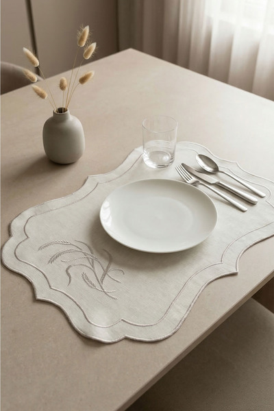 Nazik Home Κεντητό με βελονιές, ανθεκτικό στους λεκέδες, αμερικάνικο σερβίτσι...