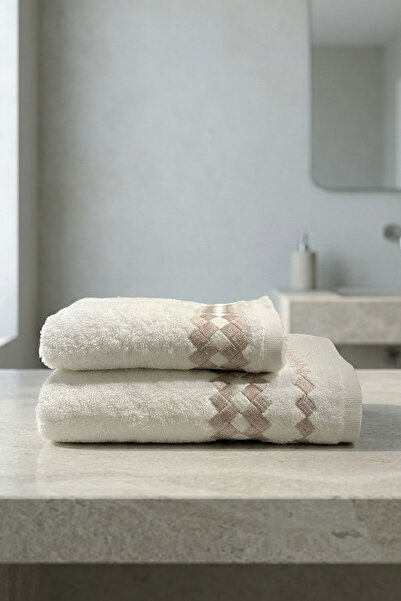 Nazik Home Πετσέτα χεριών με κέντημα Benita Herringbone (30 x 50 εκ.)