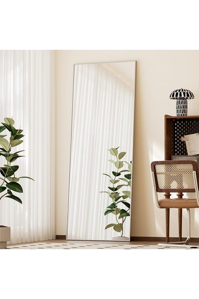 SAHABA Full Mirror, Hanging Mirror with Aluminum Frame, Mirror Without Floor Stand for Bathroom,140L x 70W
