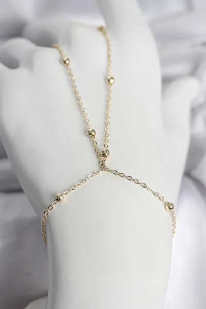 Marsilyan Nvdn- İetaks ™   316L Steel Gold Color Ball Chain Women's Ring Iegr...