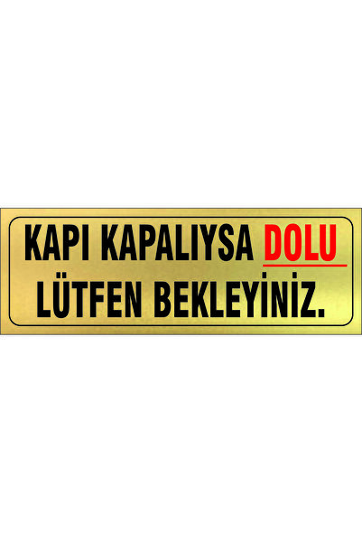 sıradışıhediyem لوحة تحذير معدنية ذهبية اللون بحجم 20x7 سم، مع شريط لاصق على ...