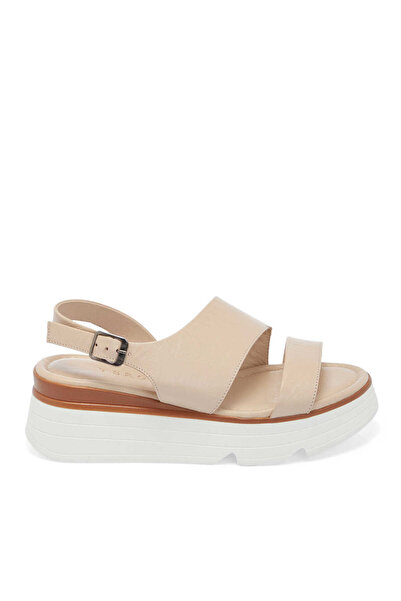 Tergan Beige Genuine Leather Women's Sandals - K25Y1Sn67881-A25