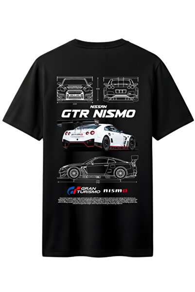 karikatürstore Nissan Nismo GTR Arka Baskılı Kaliteli Unisex Tişört