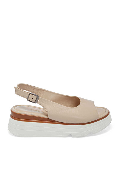 Tergan Beige Genuine Leather Women's Sandals - K25Y1Sn67882-A25
