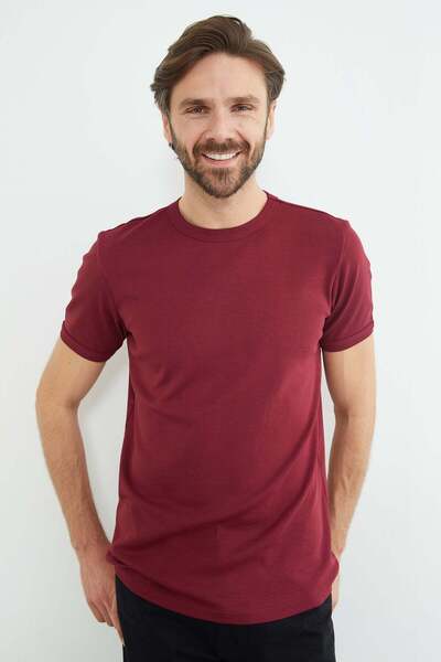 Fulla Moda Tricou de bază cu gât cu nervuri