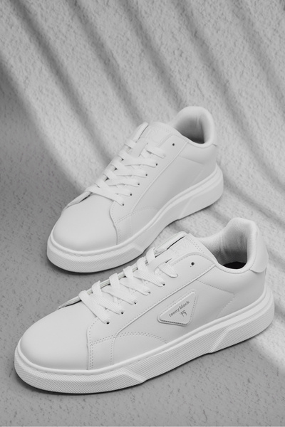 Tonny Black Ανδρικά λευκά άνετα αθλητικά παπούτσια με κορδόνια και θερμική σόλα