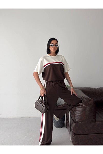 Tarzımızbir Μπλουζάκι αθλητικής φόρμας από ύφασμα Modal με λεπτομέρειες σε ρίγες