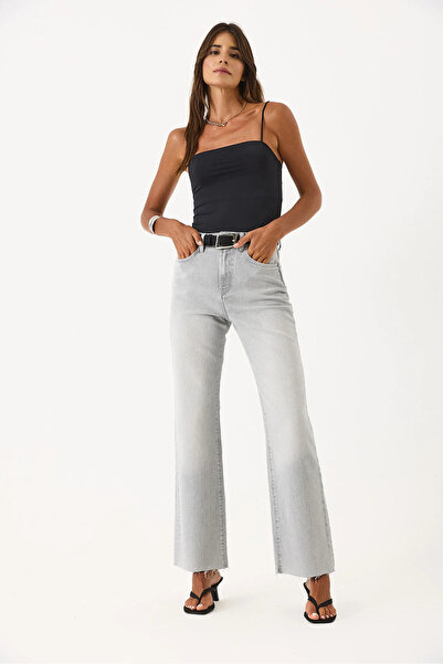 VENA Kadın Wanda Grey Wide Leg Jean Pantolon - Grey