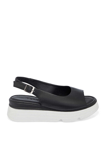 Tergan Black Genuine Leather Women's Sandals - K25Y1Sn67882-A23