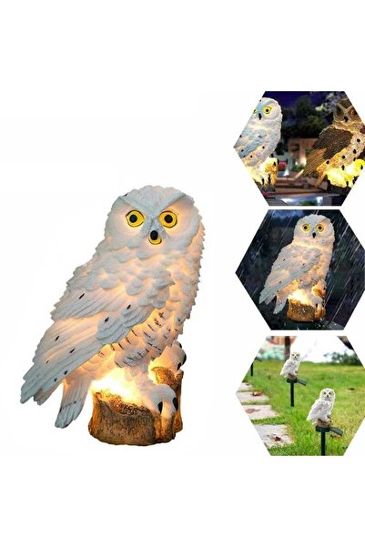 FOXMAG24 Lampă solară bufniță, cu iluminare LED, ABS, cu senzor de lumină, mo...