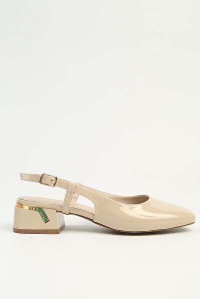 Pierre Cardin Μπεζ γυναικεία πέδιλα με τακούνι PC-55739