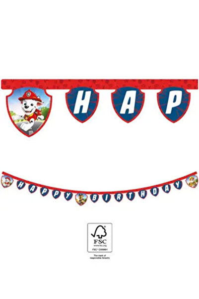 PAW PATROL Διακοσμητική Γιρλάντα, Πινακίδα Χρόνια Πολλά FS, 200 εκ. Κόκκινο