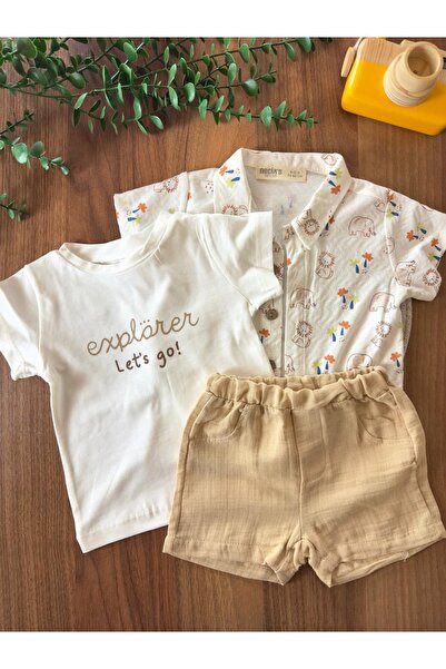 Valia Baby طقم تايني سافاري للأطفال الأولاد مكون من 3 قطع