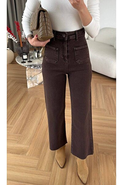 LOKADI Γυναικείο τζιν παντελόνι με ψηλή μέση και τσέπες - Ρετρό κομμένο τζιν