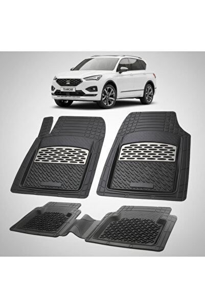 TEAMCAR Πατάκια δαπέδου συμβατά με Seat Tarraco SUV Facelift 2021-2026 |   Ασήμι