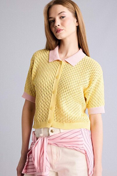 DeFacto سترة تريكو بياقة بولو عادية H6178AX26SM