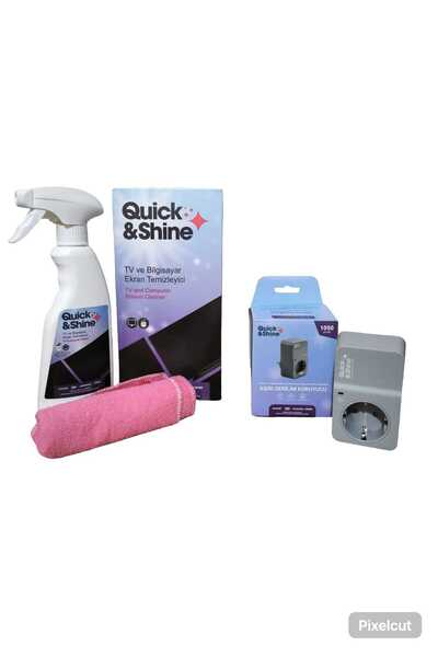 Quick&Shine Akım Koruma Prizi ve Ekran Temizleyici Seti: Televizyon, Bilgisay...