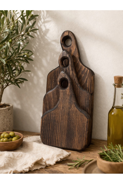 The N Wood Set of 3 Wooden Presentation Boards – Decorative Serving and Cutti...