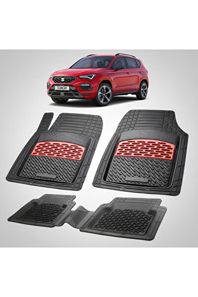 TEAMCAR Πατάκια δαπέδου συμβατά με Seat Ateca SUV Facelift 2020-2026 |   Κόκκινο