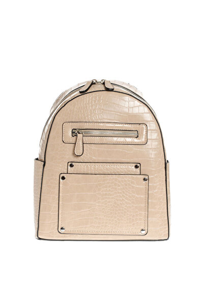 Meli Melo Paris Modern beige backpack with front pockets