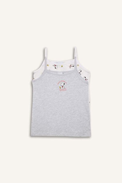 DeFacto Snoopy Animal Patterned 2-Piece Undershirt Girls H0181A826Sp