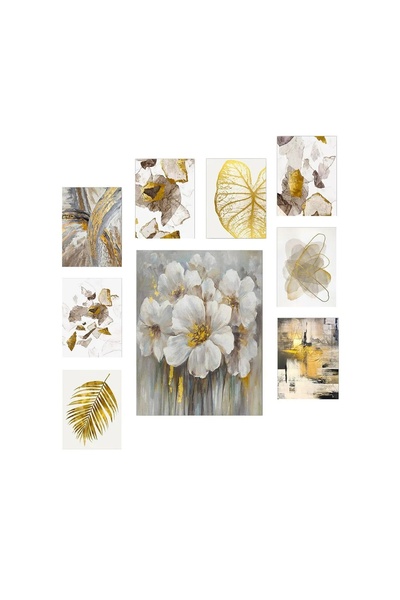 OEM Re-Bloom Διακοσμητικό Σετ Τέχνης Τοίχου, 9 τεμάχια, με floral σχέδιο, από...