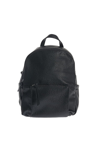 Meli Melo Paris Minimalist black backpack with metal zipper