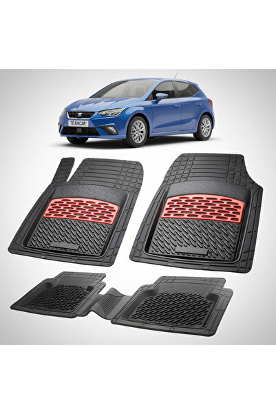 TEAMCAR Seat Ibiza Hatchback Mk5 Compatible Floor Mats 2017+ | Red