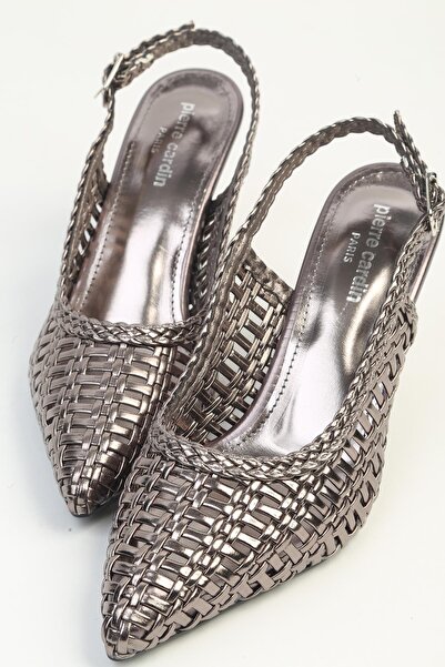 Pierre Cardin Πλατινένια γυναικεία παπούτσια με τακούνι PC-55773