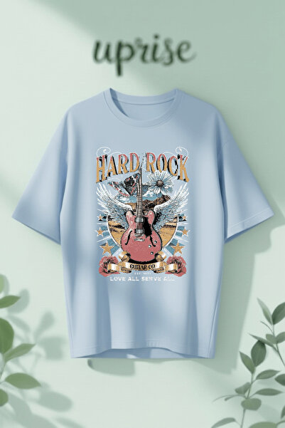 Vordevia Μπλουζάκι από βαμβάκι με στάμπα Hard Rock, σε μεγάλο μέγεθος