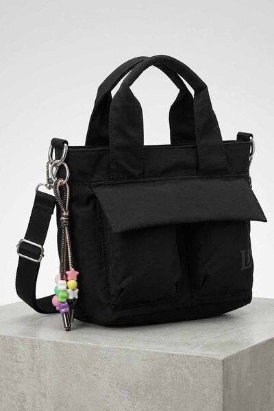 lumberjack Γυναικεία μαύρη τσάντα χειρός και ώμου - 20x25x9 εκ.