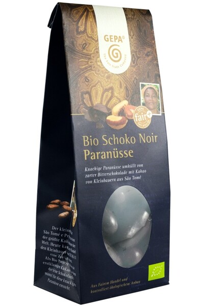 Gepa Καρύδια Βραζιλίας επικαλυμμένα με μαύρη σοκολάτα, βιολογικά, 100γρ.